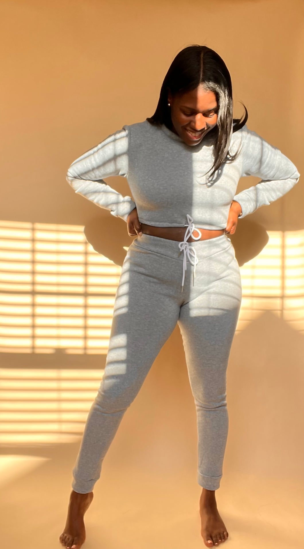 Heather Grey Crop Sweatsuit